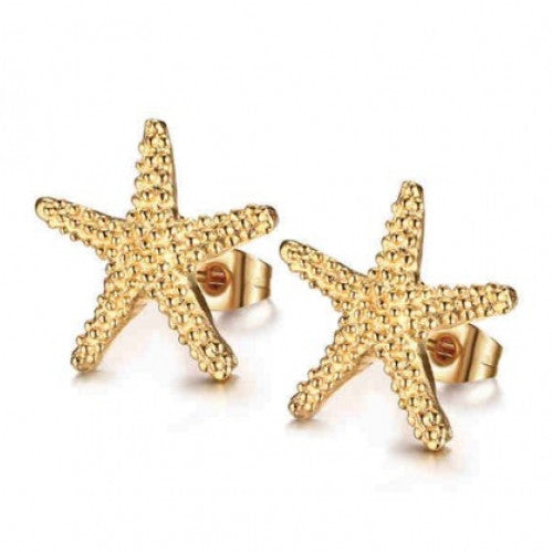 Elegant Gold Plated Starfish Stud Earrings