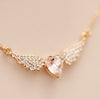 Gold Plated Angel Wings Heart Shape Necklace