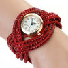 Rhinestone Multi Layer Leather Watch