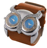 Double Movement Waterproof Owl Wristwatch