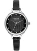 Diamond Hours Leather Strap Watch