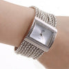 Gold Rhinestone Case Alloy Band Wristwatch