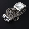 Gold Rhinestone Case Alloy Band Wristwatch