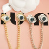 Vintage Metal Eye Shape Collar Chain Brooch