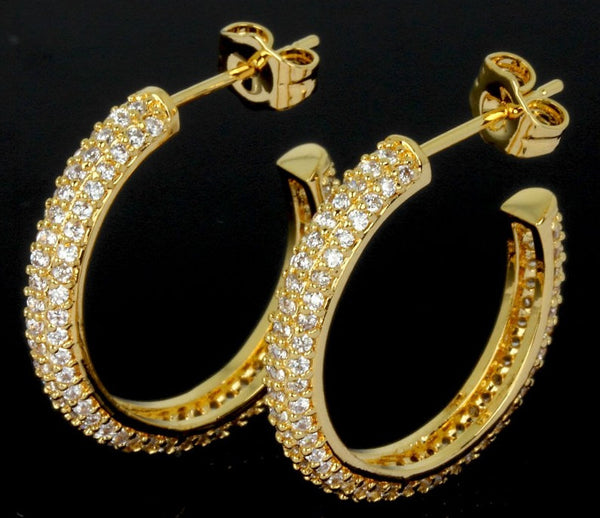 Classic Zircon Hoop Earrings