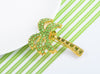 Crystal Green Coconut Tree Brooch